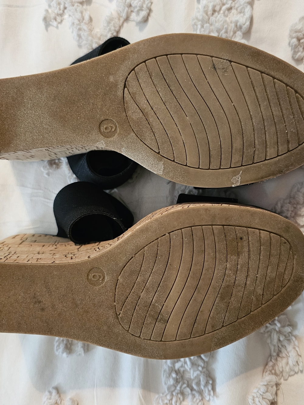 Limelight Black Cork Wedge Sandals - Women's Slip-On Platform - Picture 9 of 9
